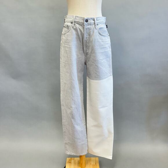 Agolde Pieced '90s Pinch Waist Jeans in Coin/Lace Recycled LeatherSize 28 NWT - Picture 7 of 16